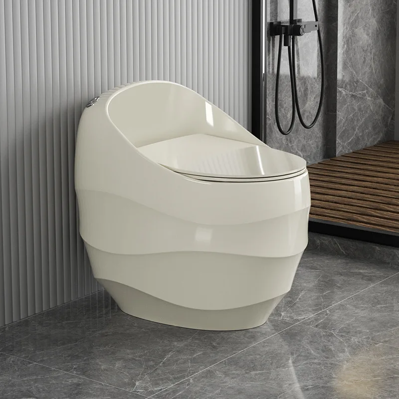 New embossed egg-shaped toilet household color toilet small apartment large pipe siphon toilet