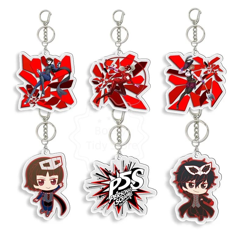 

Persona 5 Strikers Acrylic Keychains P5 Joker Makoto Anne Haru Cute Anime Key Ring Bag Charms Cosplay Collection