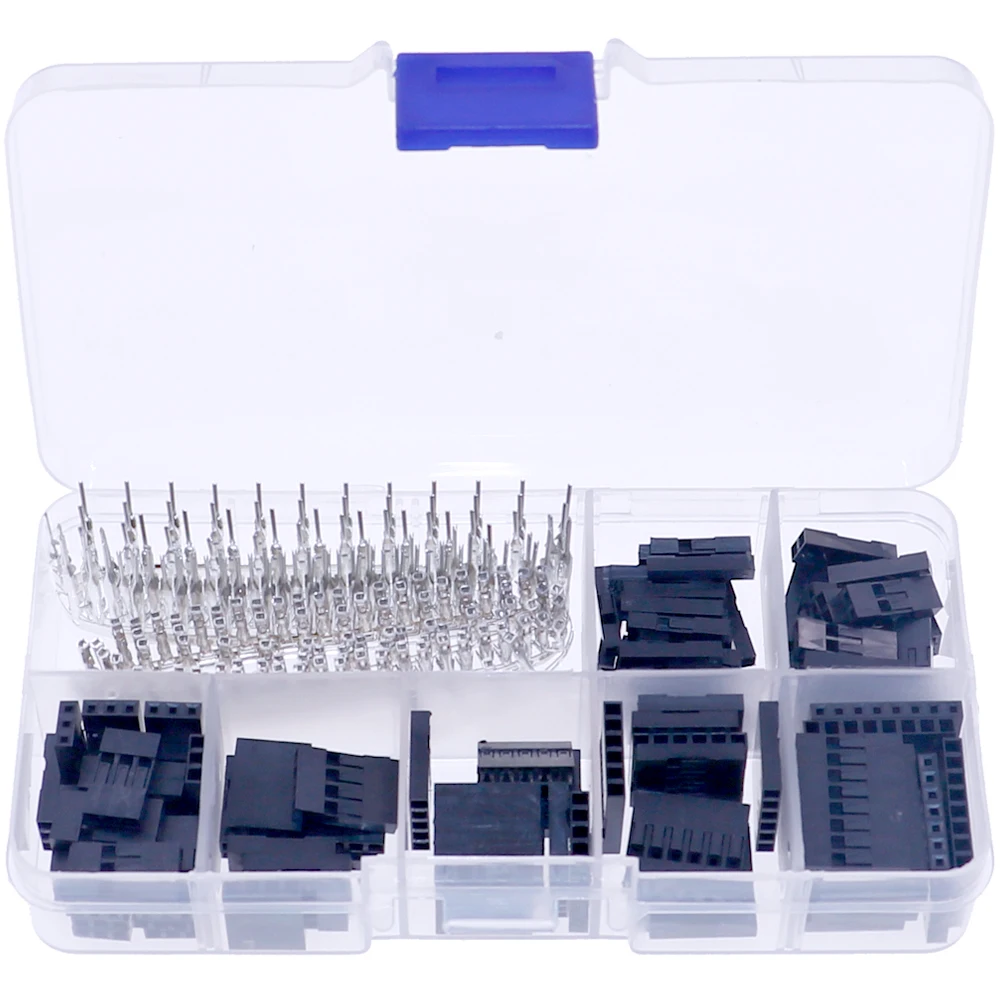 

310pcs 2.54mm 1Pin 2Pin 3Pin 4Pin 5Pin 6Pin 8pin Male Female Dupont Wire Jumper and Female Header Connector Housing MIX Kit Box