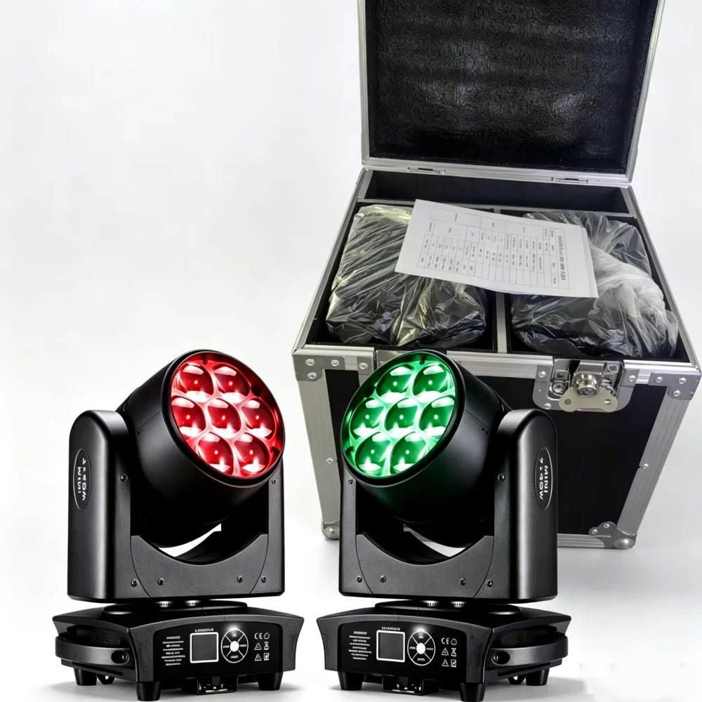 2PCS Lyre Sharpy LED Beam And Wash 7x40W 4-in-1 RGBW Zoom Mobile DMX for Nightclub DJ Disco Party Bar Stage Lighting Equipment