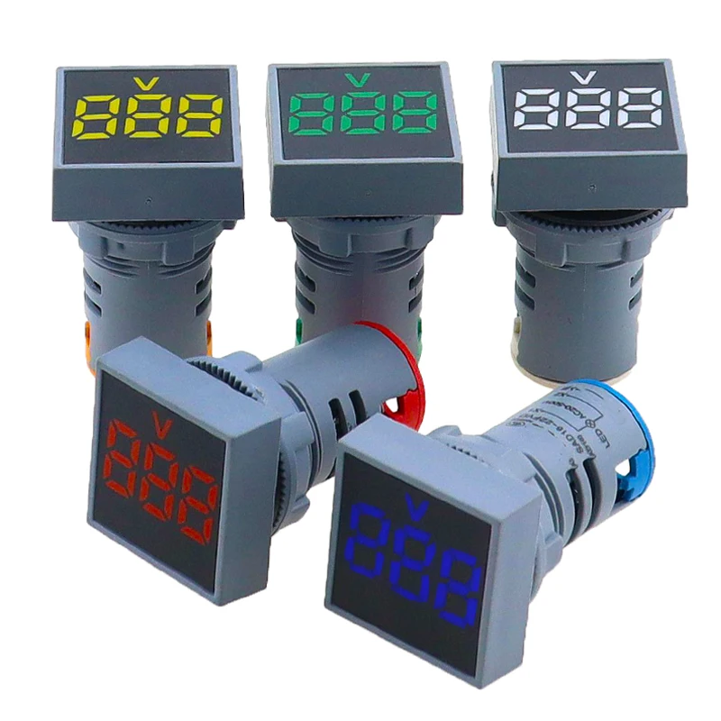 22MM 0-100A Digital Ammeter Current Meter/Voltage Meters Indicator Led Lamp Square Signal Light