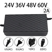 Cargador de batería de litio Universal para bicicleta eléctrica, accesorios para patinete eléctrico 24V2A 36V2A 48V2A 60V2A
