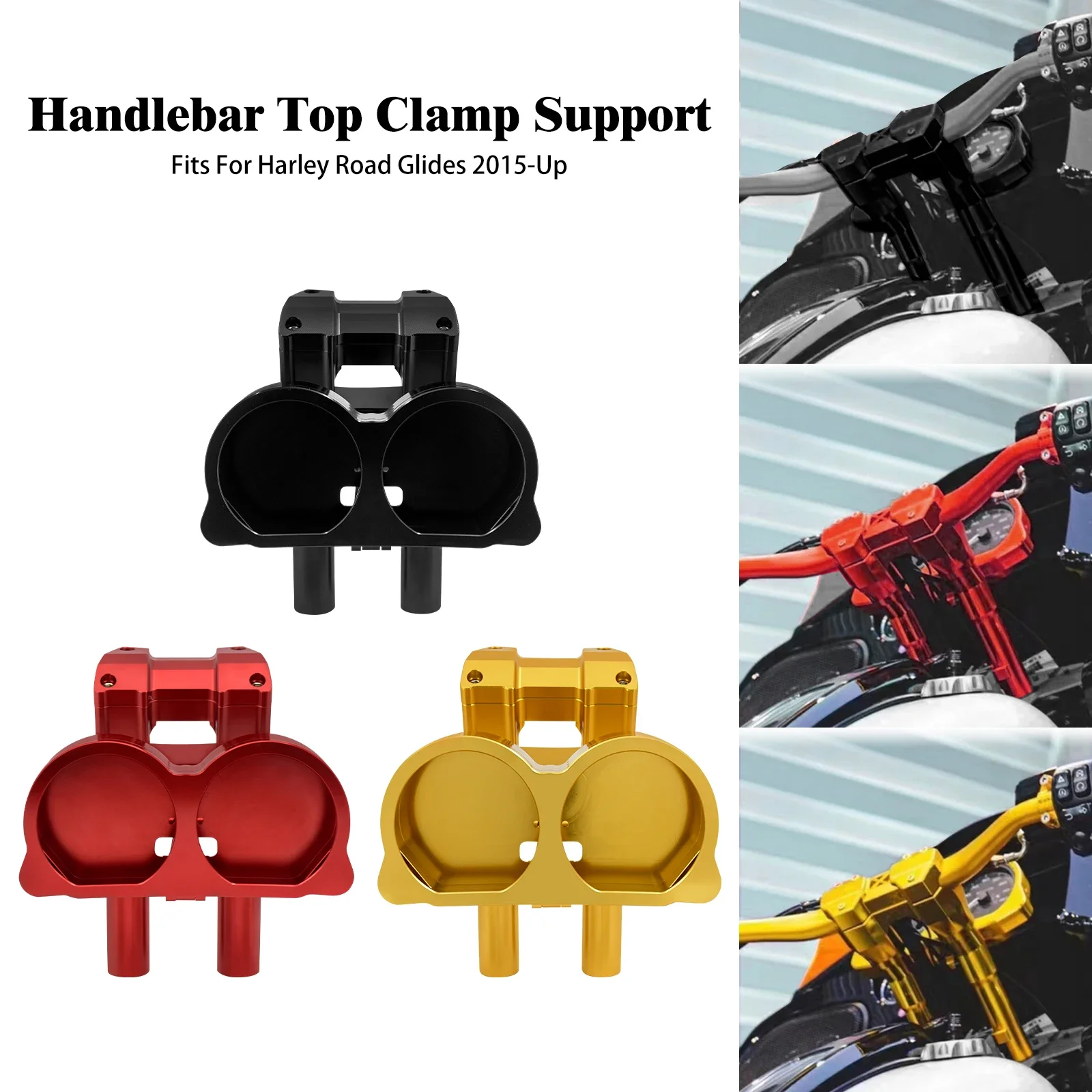 Motorcycle Clamp Risers Support Control Tubes Adjustable Handlebar Bracket Instrument For Harley Touring Road King Special 15-23