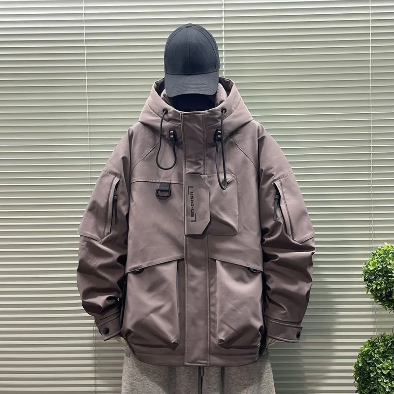 

Trendy New Winter Men's Hooded Loose and Thick Outdoor Windproof Workwear Parker Down Jacket Fashion Comfort Warm Men's Clothing