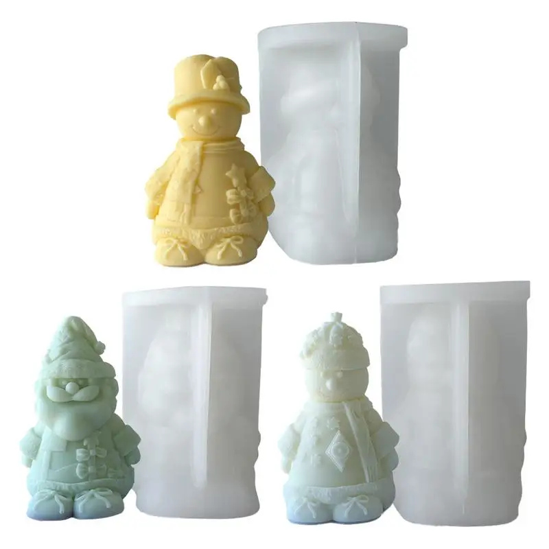 Snowman silicone mold Santa Claus scented candle mold DIY Epoxy Resin Mold fondant mold Christmas Tabletop Decor xmas home decor