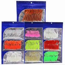 NEW Fashion 10PCS/Set 8 Color Fishing Bait Silicone Rubber Fake Maggots Bait Mini Tail Soft Bait Worm Fishing Lures 3.5cm/0.7g