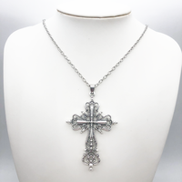 Gothic Dark Style Cross Pendant Necklace Rock Punk Goth Fashion Necklaces For Women Men Jewellery Design Mystical Gifts