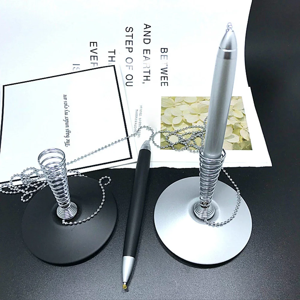 

Metal Ballpoint Pen Black Round Base Stable Signature Pen Smooth Writing Office School Counter Service Ballpoint Pens