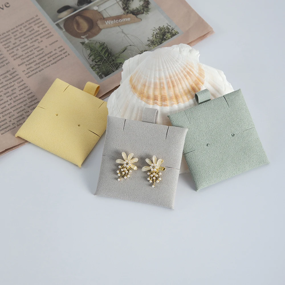 5pcs Microfiber Suede 6x6cm Jewelry Packaging Display Pads Can Personalised Earrings Necklace Bracelets Jewellery Insert Cards