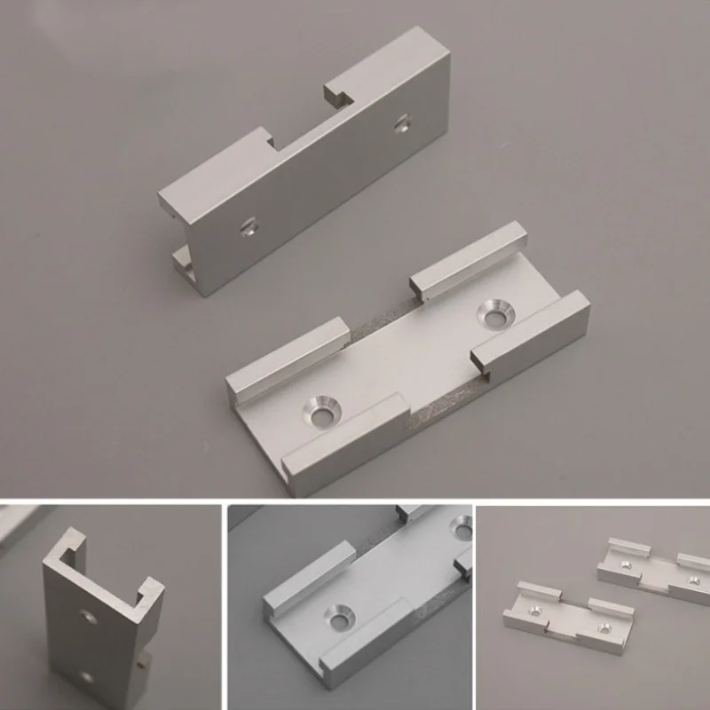 

T-Track Intersection Slot Woodworking Chute T Slot Cross Connector Track Miter Gauge Guide Rail with Predrilled Mounting Holes