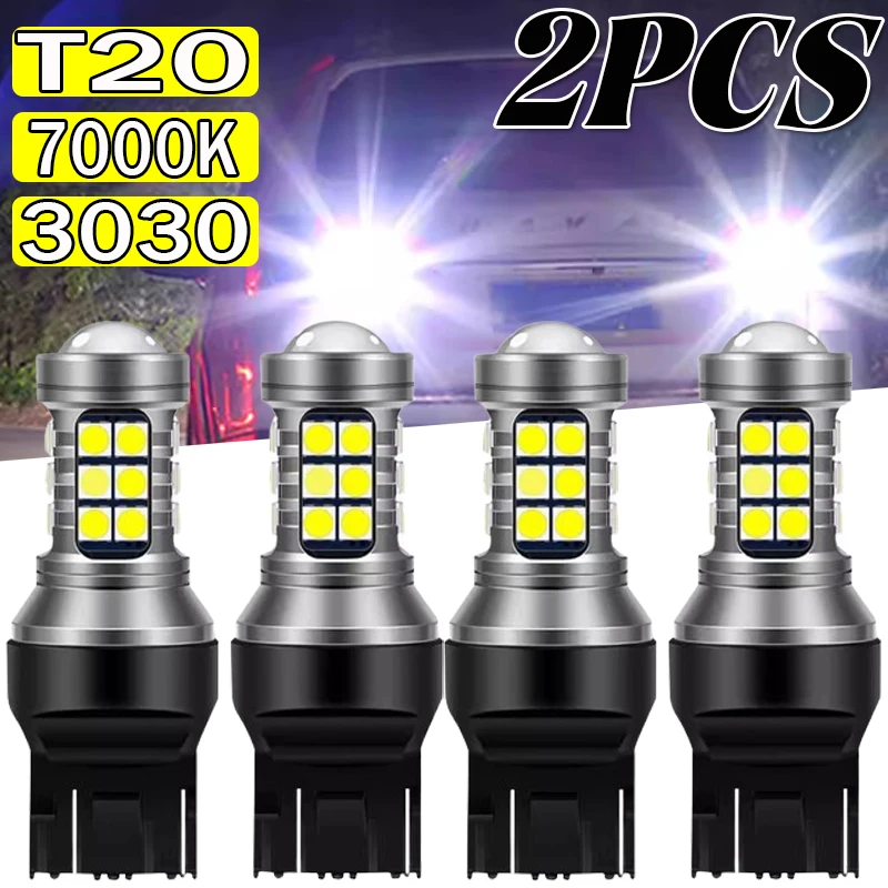 T20-27 Светодиодный 7440 WY21W W21W светодиодный лампы 7443 W21/5W светодиодный T20 высокая яркость 3030SMD Резервное заднее фонарь заднего хода для автомобильной сигнальной лампы 27SMD