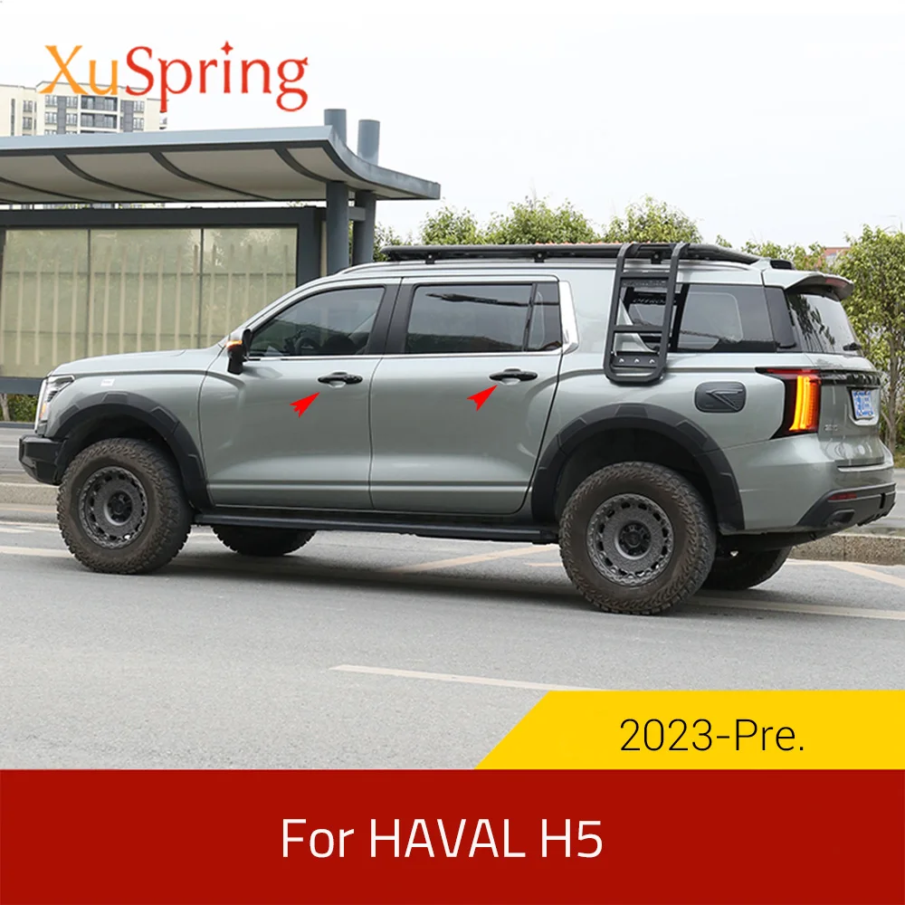 

For HAVAL H5 2023 2024 2025 Black Car Exterior Outer Door Handle Moulding Cover Trim Sticker Frame Decor Accessories