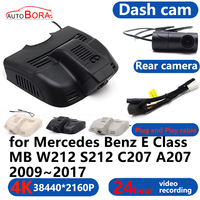 AutoBora 4K Wifi 3840*2160 Car DVR Dash Cam Camera 24H Video for Mercedes Benz E Class MB W212 S212 C207 A207 2009~2017