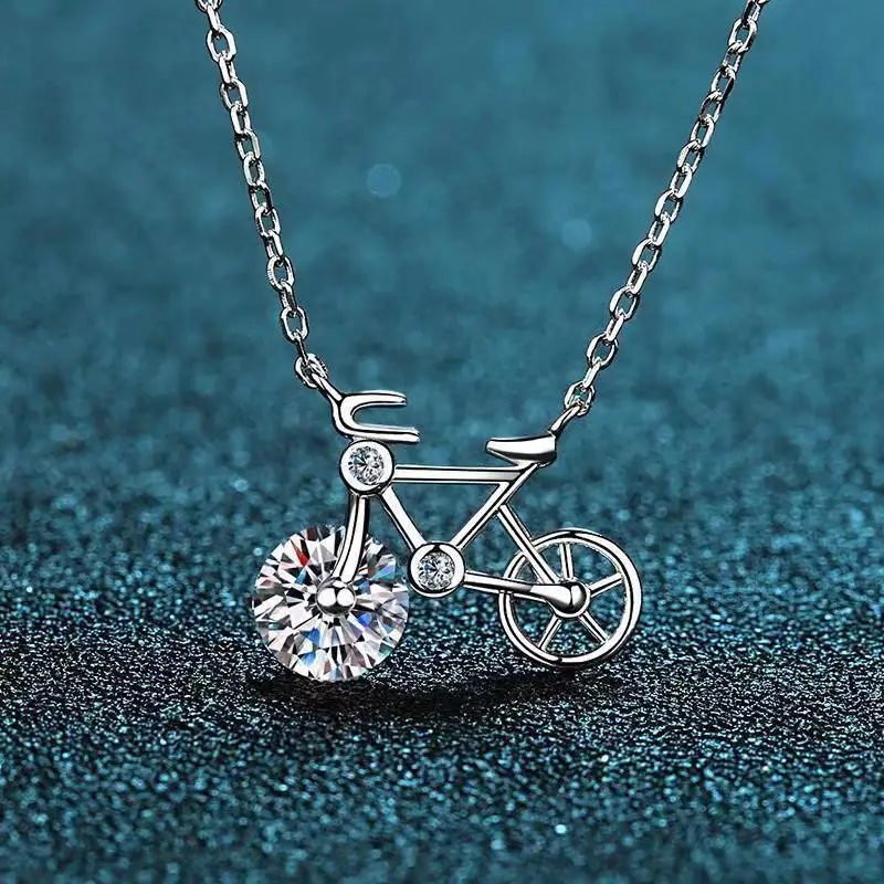 Collier ras du cou classique en pierre avec strass, pendentif de vélo de luxe, bijoux exquis