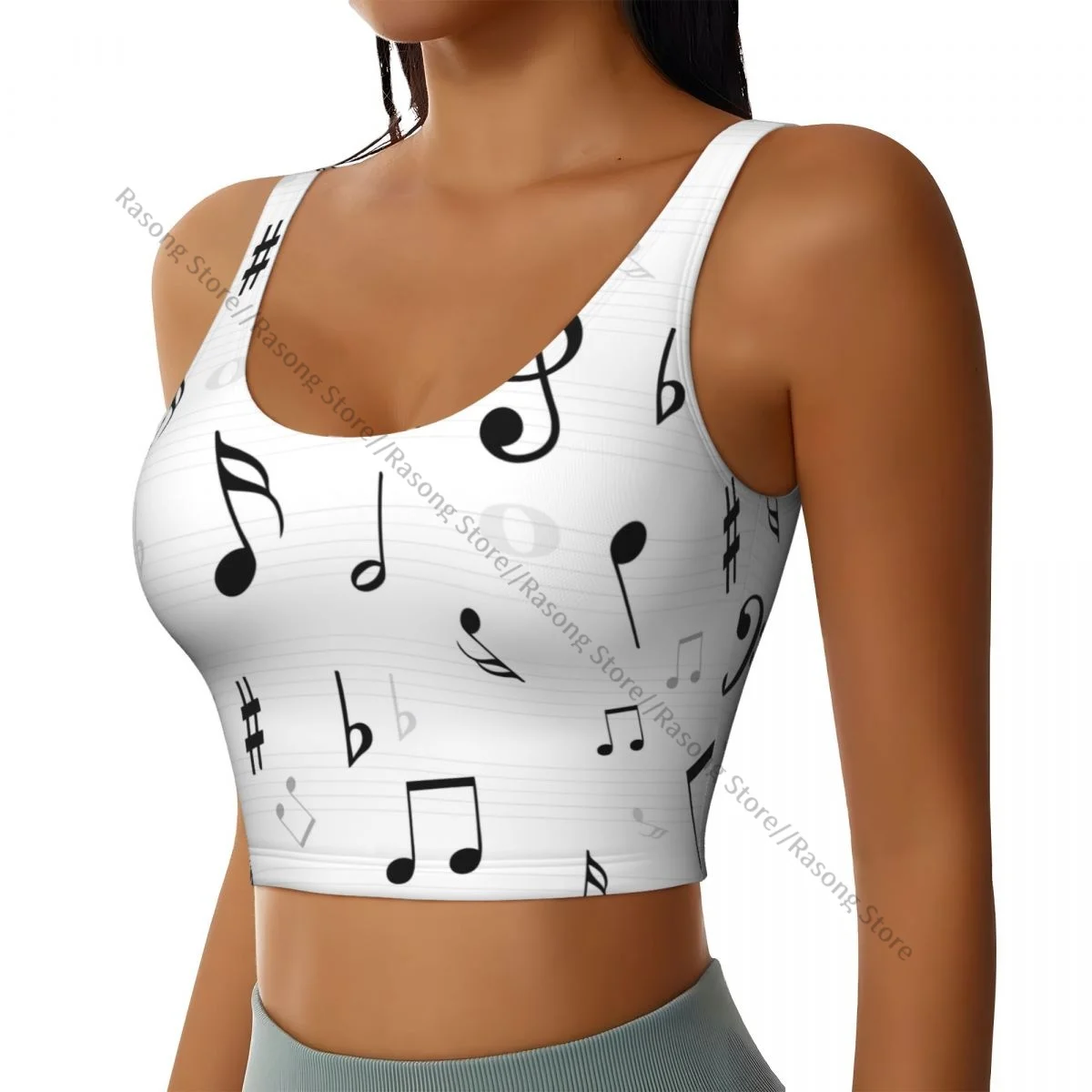 Sports Bra Women Running Yoga Clothes Vest Music Notes On Chef Gathering Fitness Vest