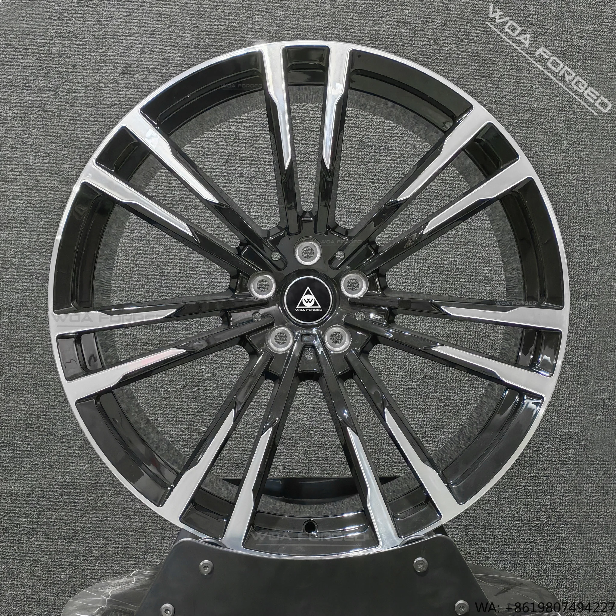 

WOAFORGED Bright Black Polished Aluminum Forged Wheels 18-22 Inch Stylish Muscular Design Low Weight Fit 5x114.3 Passenger Cars