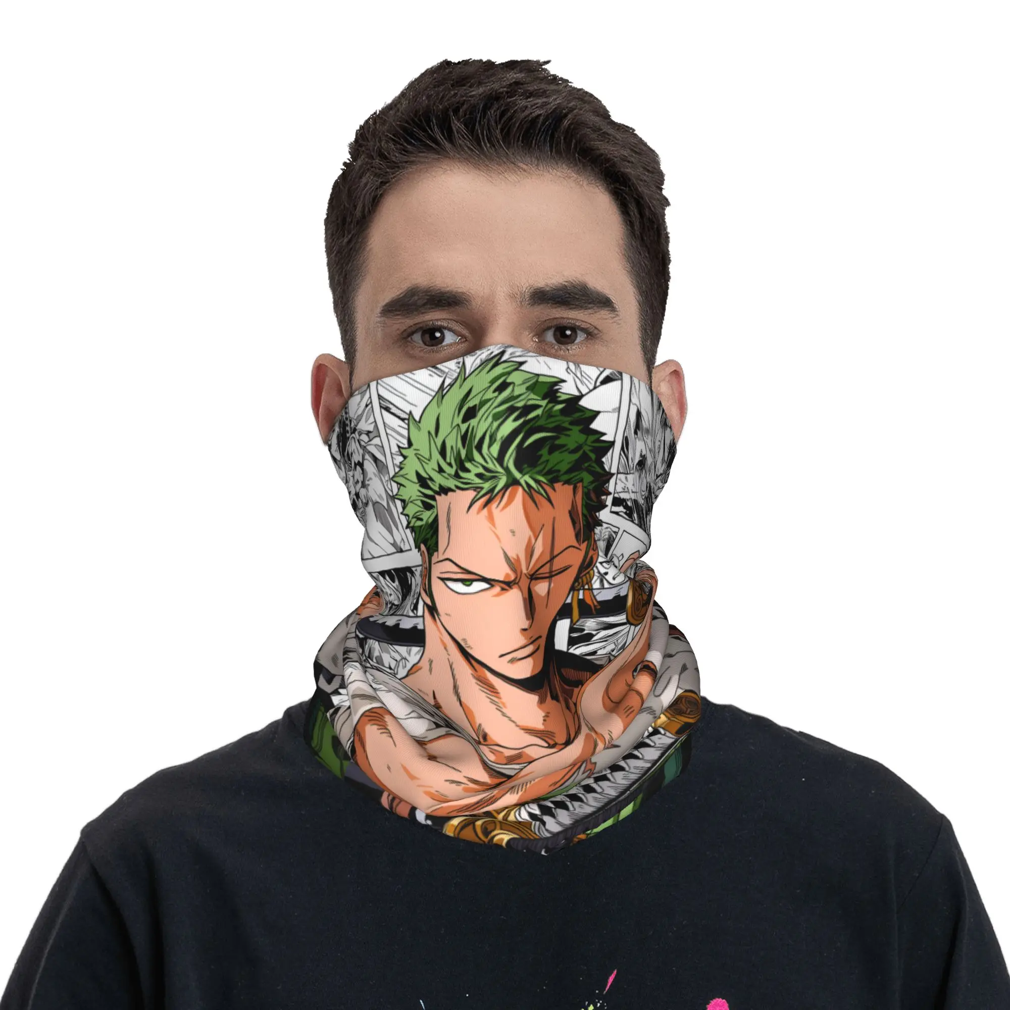 

Custom One P-Pieces Zoro Japan Comic Bandana Neck Warmer Women Men Winter Hiking Ski Scarf Gaiter Manga Face Cover