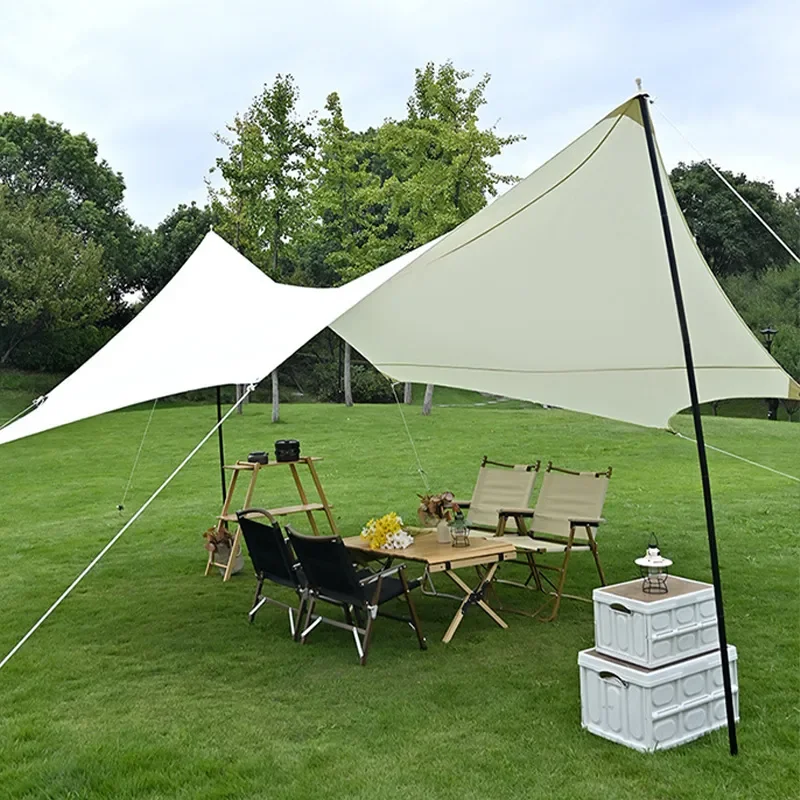 Octagonal Cotton Canopy Tent Thickened Waterproof Rainproof Outdoor Awning for Camping Picnic Storm Protection