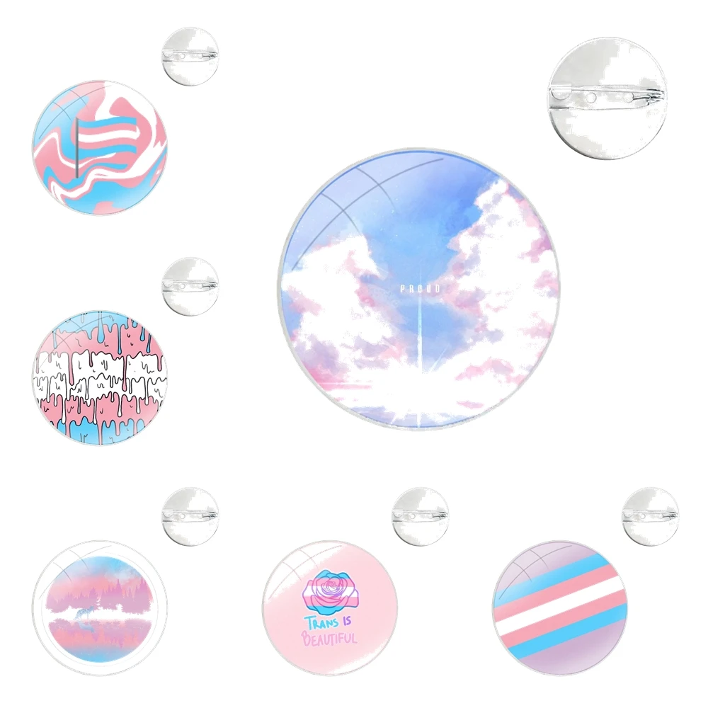 Subtle Trans Pride Flag Pins Badge Metal Brooches For Clothes Backpack Decoration gift