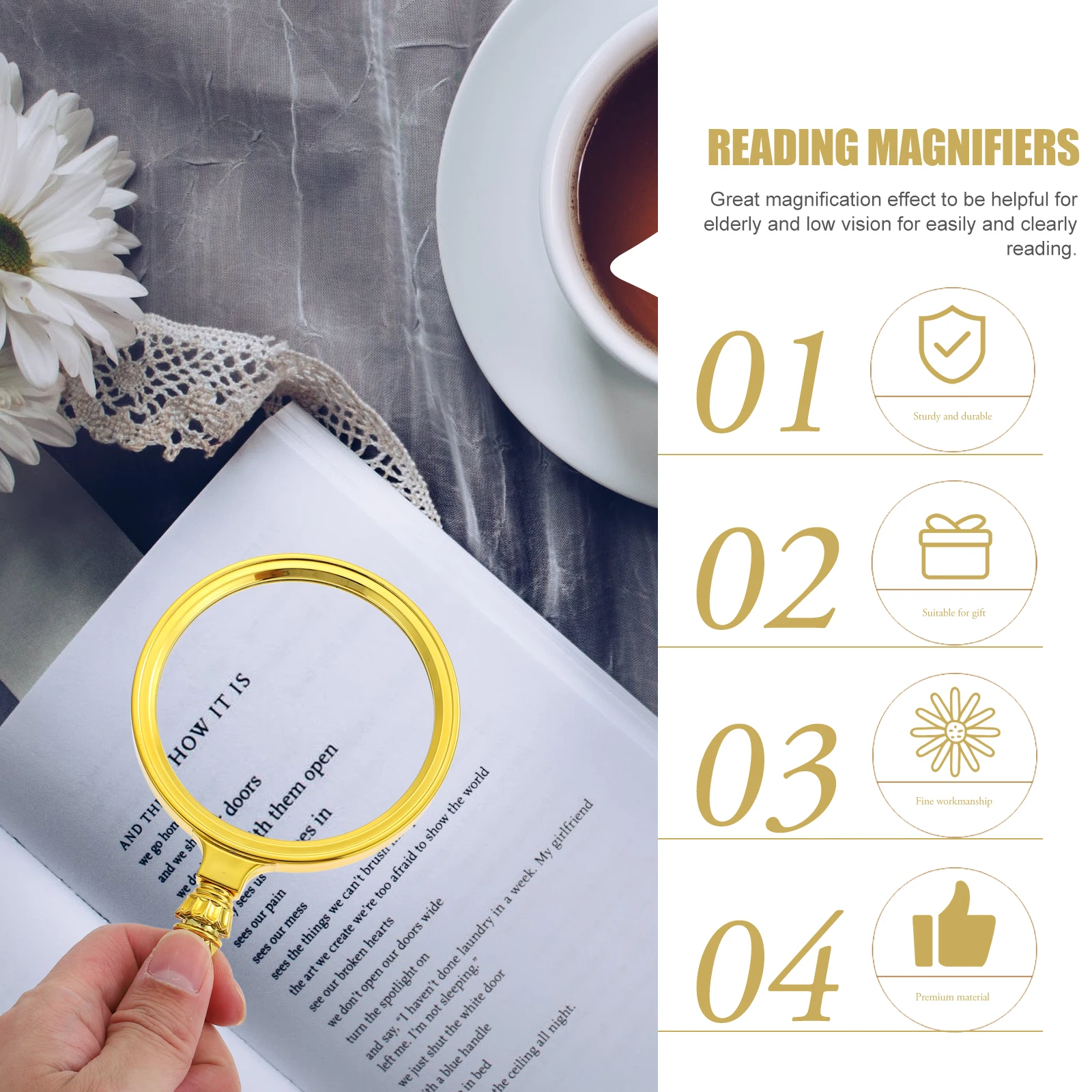 

Handheld Magnifying Tools Premium Material High Definition No Distortion Lightweight Portable Ideal Gift Friends