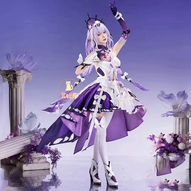 

Honkai Star Rail Castorice Косплей Костюм Парик Платье Головные Уборы Светящаяся Бабочка Реквизит Хэллоуин Вечеринка для Женщин Девочек Карнавал