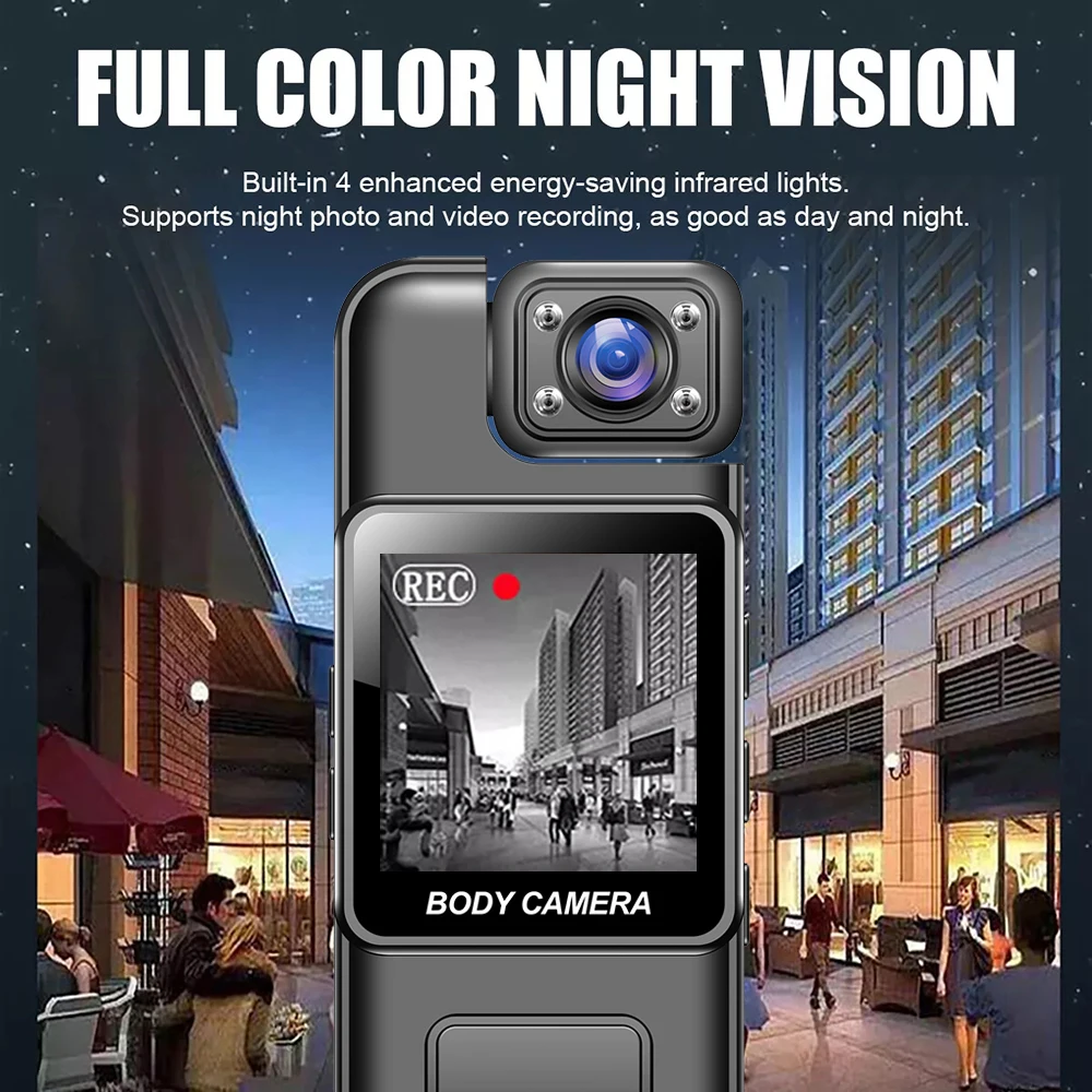 4K 1080P HD Wifi Mini Camera 180° Rotatable Lens Law Enforcement IR Night Vision Smart Portable Camera Car Recorder