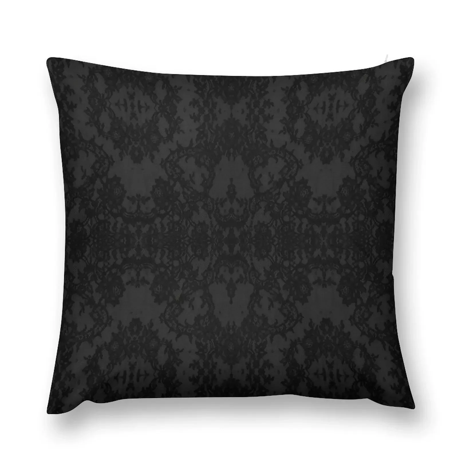 Chic Tonal Black Symmetric Floral Lace Repeat Pattern Throw Pillow Luxury Pillow Case Decorative Cushion pillow