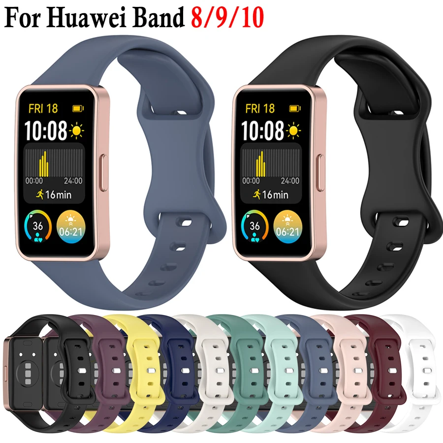 

Мягкий силиконовый ремешок для Huawei Band 10 9 8, спортивный дышащий ремешок для часов, сменный браслет для браслета Huawei Band 8 9 10