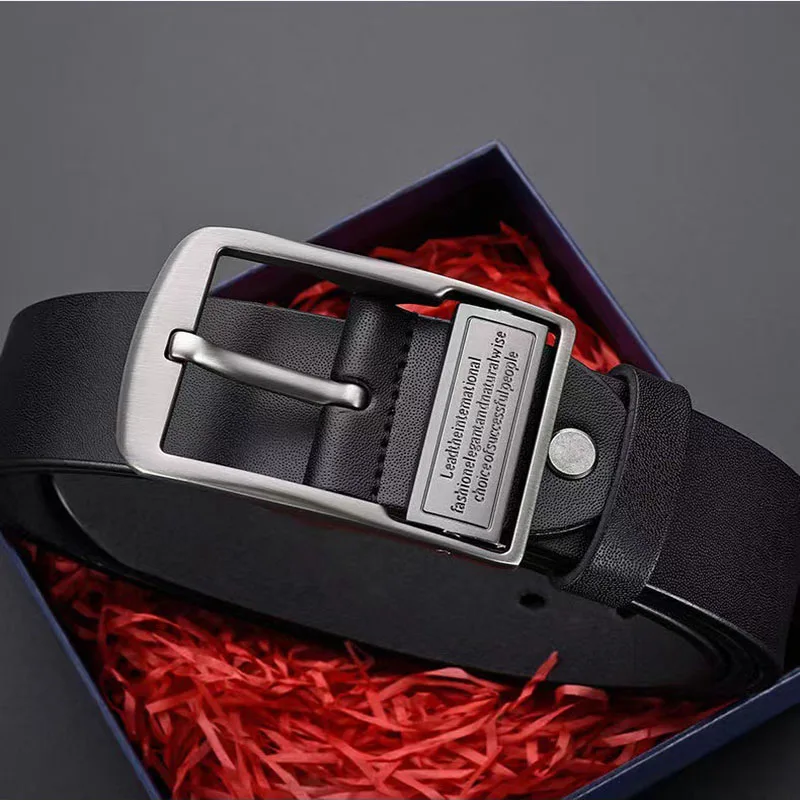 Cintura da uomo in pelle moda lega di metallo fibbia ad ardiglione marchio di lusso per adulti jeans business casual cinturino in vita maschile marca