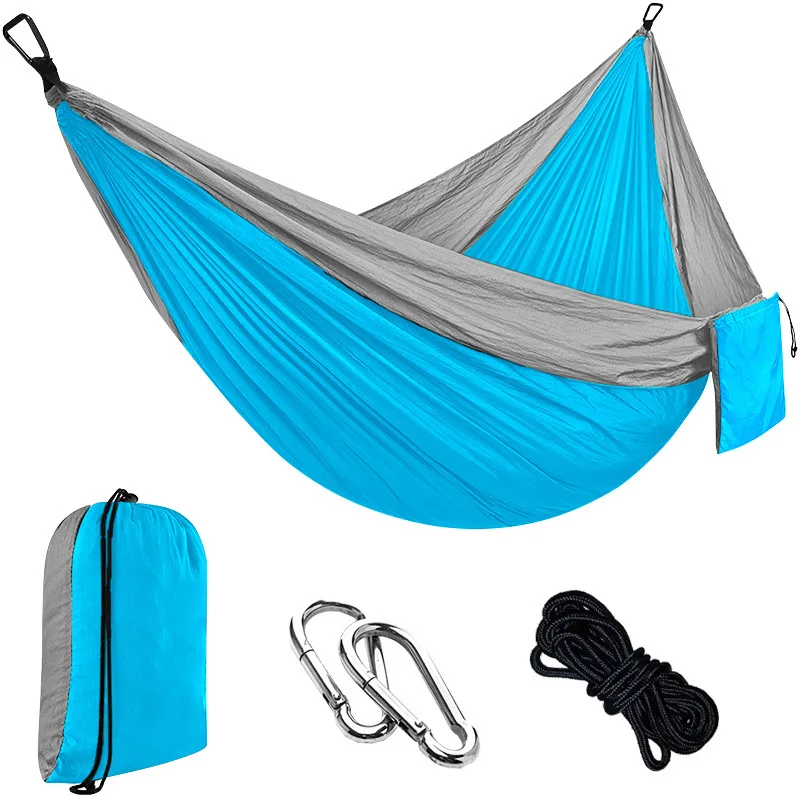 Camping Parachute Hammock 270CM Hanging Bed Portable Carabiner Survival travel Double Person Outdoor Furniture