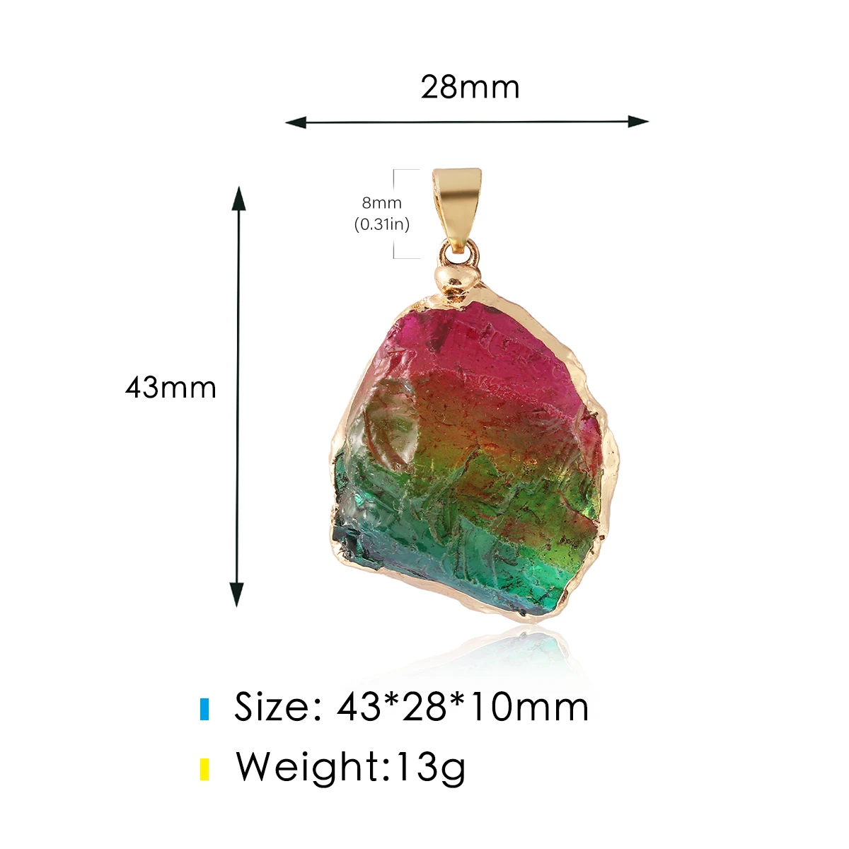 Colorful Glass Irregular Shaped Pendant Jewelry Making DIY Necklace Earrings Bracelet Charm Accessories Popular Jewelry