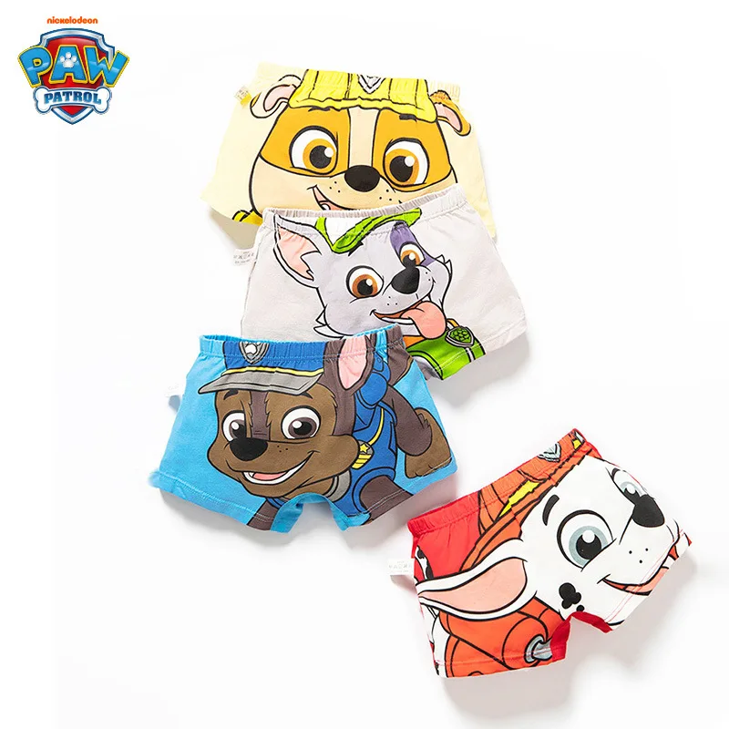 Nuovo 4 pezzi Paw Patrol Boys Undepants cotone biancheria intima traspirante Chase Marshall Skye macerie bambini slip a quattro angoli regali per