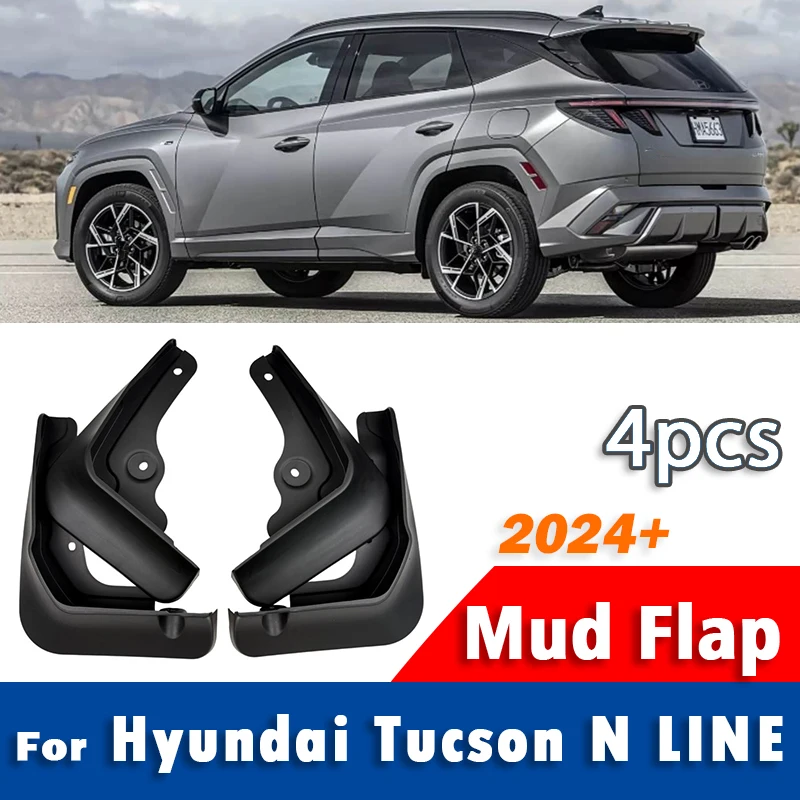 FOR Hyundai Tucosn N-Line N Line Mudguard Car Mudflaps Fender Mud Flap Guards Splash Mudguards Car Accessories 4pcs 2024 2025+