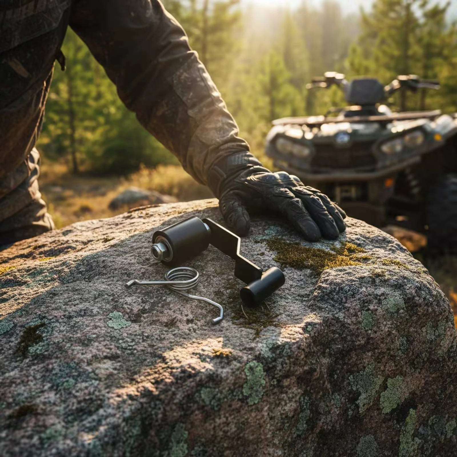 ATV Chain Tensioner Long-Lasting Chain Tensioner with Spring Part Compatible More Secure for Mechanics, off-Road Riding