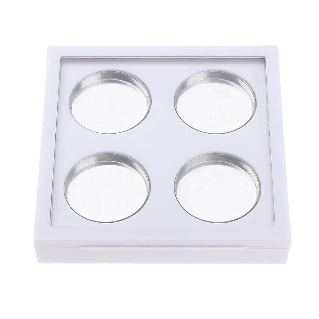 Palette de fards à barrage africains, boîte de fard à joues, poêles en aluminium, fond de teint Jules Gloss, récipient de maquillage cosmétique, carré blanc, 4 grilles