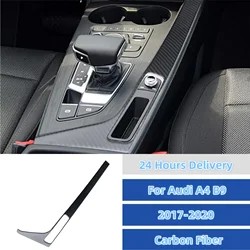 For Audi A4 B9 2017 2018 2019 2020 A4 B9 Auto Interior Carbon Fiber Car Gear Shift Side Panel Stickers Decoration Trim Cover