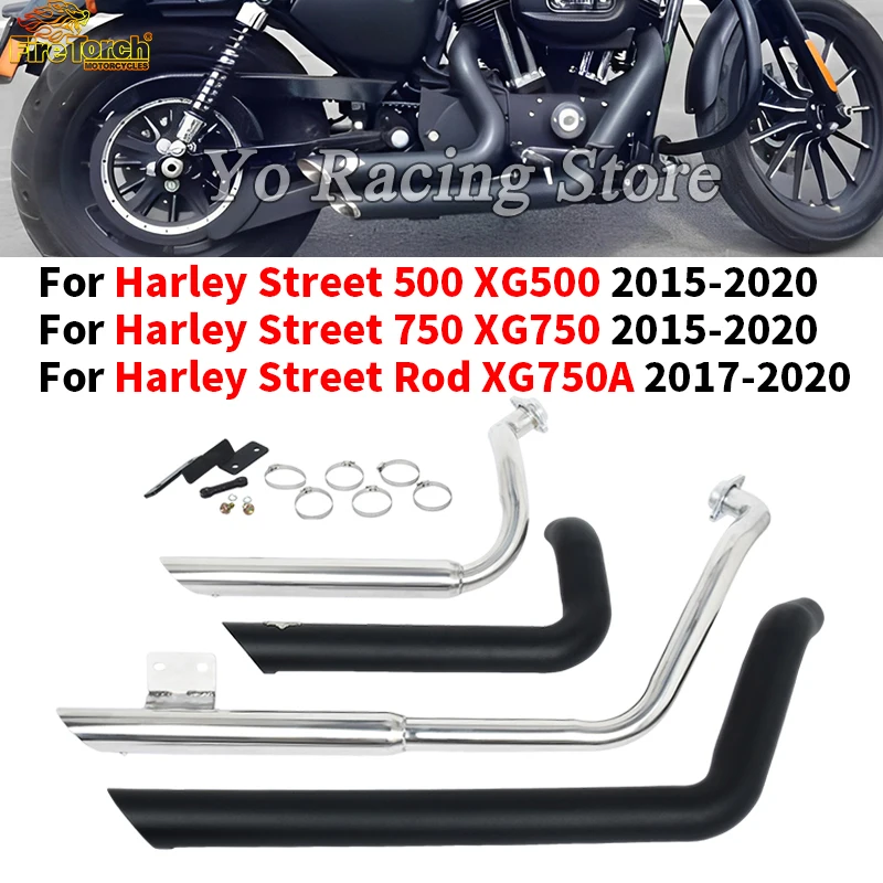 Slip On For Harley Street 500 750 XG500 XG750 Street Rod XG750A 2015 - 2020 Full Motorcycle Exhaust Escape System Dual Muffler