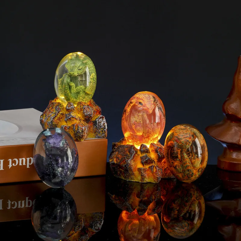 

Resin Crafts Transparent Lava Dinosaur Egg Ornament New Creative Home Goodies Desktop Ornament Accessories