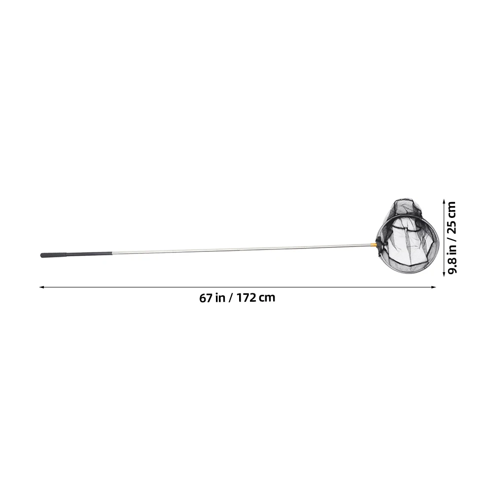 Rede de pesca telescópica, 2 peças, aço inoxidável, carbono, leve, alta resistência, retrátil, design redondo, ferrugem