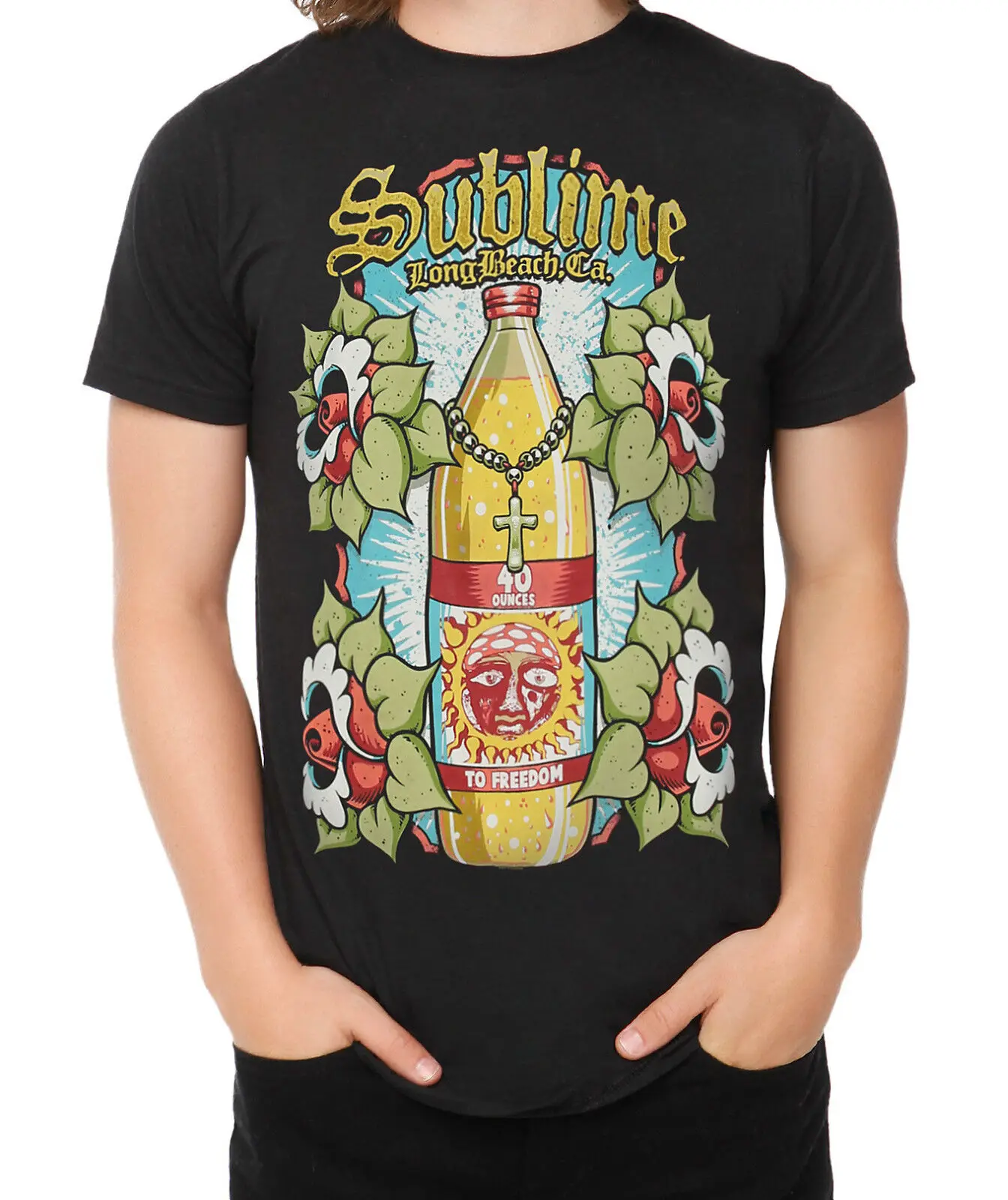 Sublime 40 Oz Bottle To Freedom Lbc T Shirt Nwt Rock Band 100 Authentic