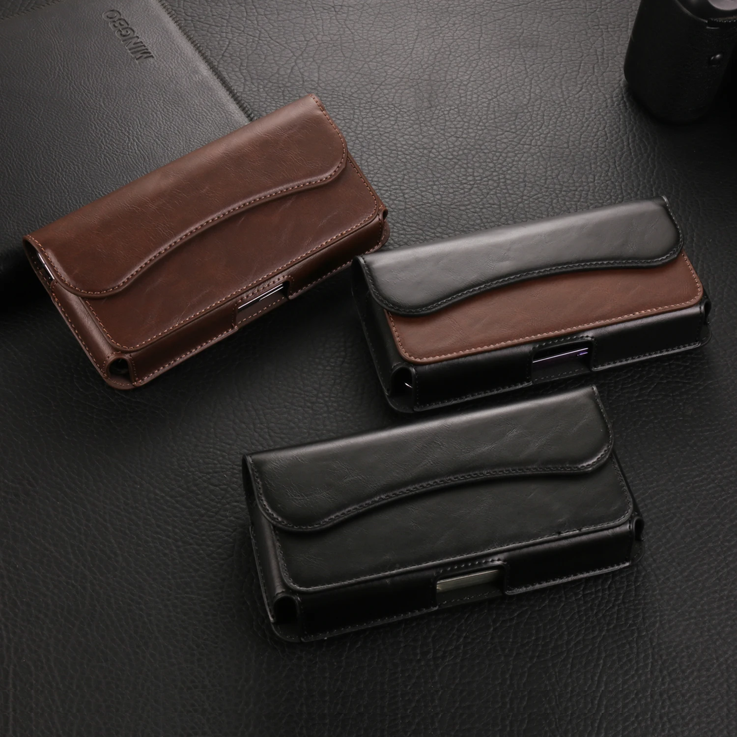 Luxury Leather Belt Clip Phone Case Holder For iPhone 15 14 13 Pro Max,Xiaomi Redmi Note 12 11 10 9 Men Waist Bag Holster Pouch