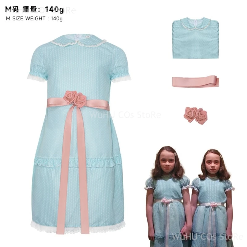 Film De Cos Shining Lisa Louise Brandt Grady Tweeling Jurk Blauwe Halloween Poff Mouw Lolita Outfits Rokken Strik Meisje Vrouw