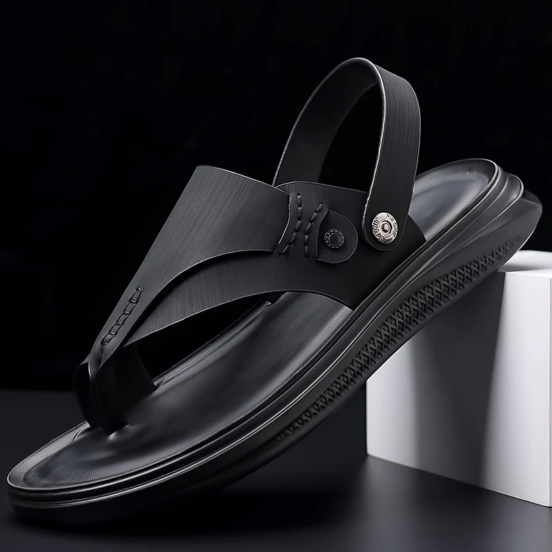 

Summer Casual Men Beach Shoes Breathable Lightweight Sandals Outdoor Slides