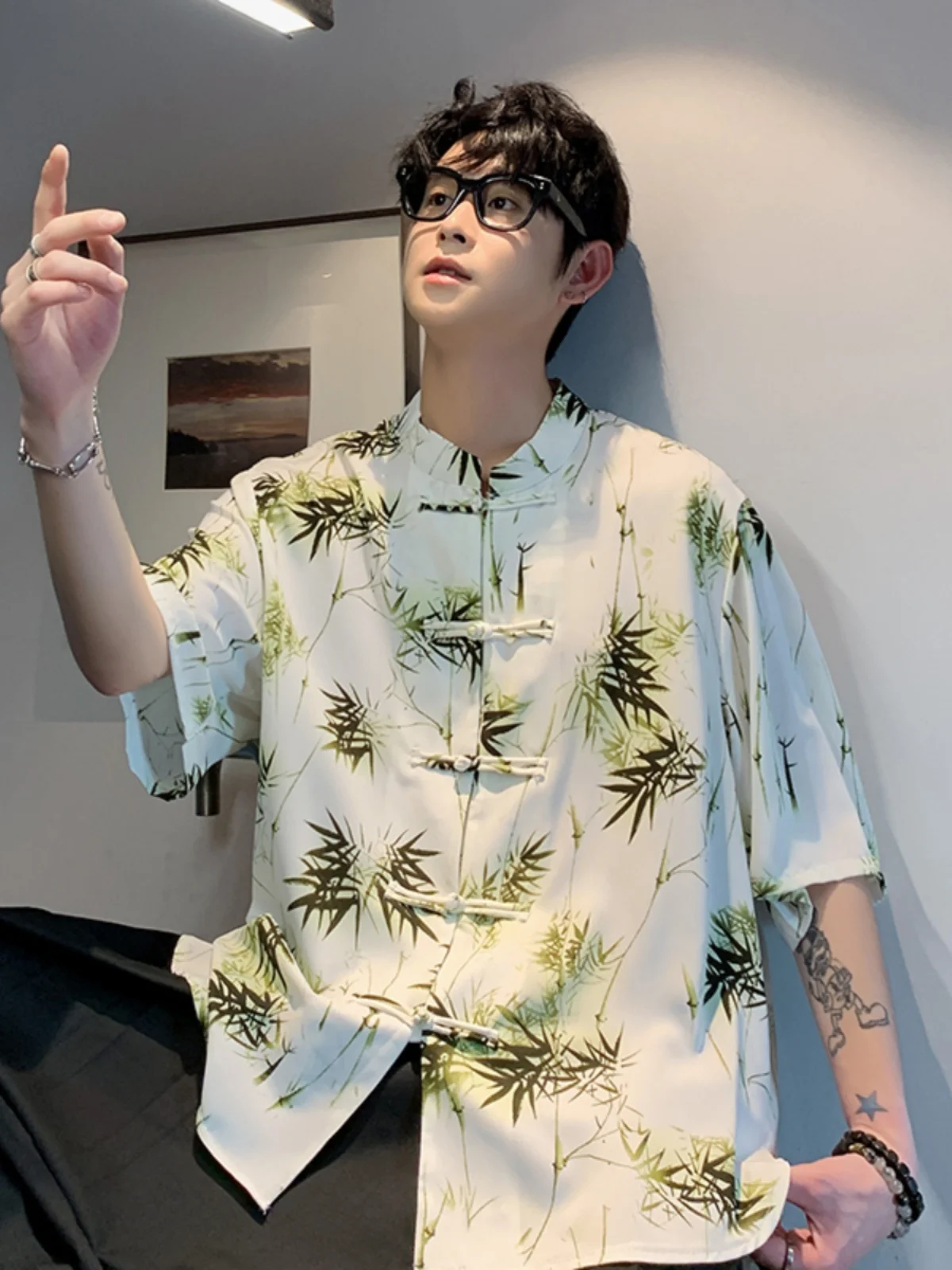 

Новая китайская летняя тонкая рубашка из ледяного шелка с коротким рукавом для мужчин, в стиле танского костюма, ханьфу, даопао