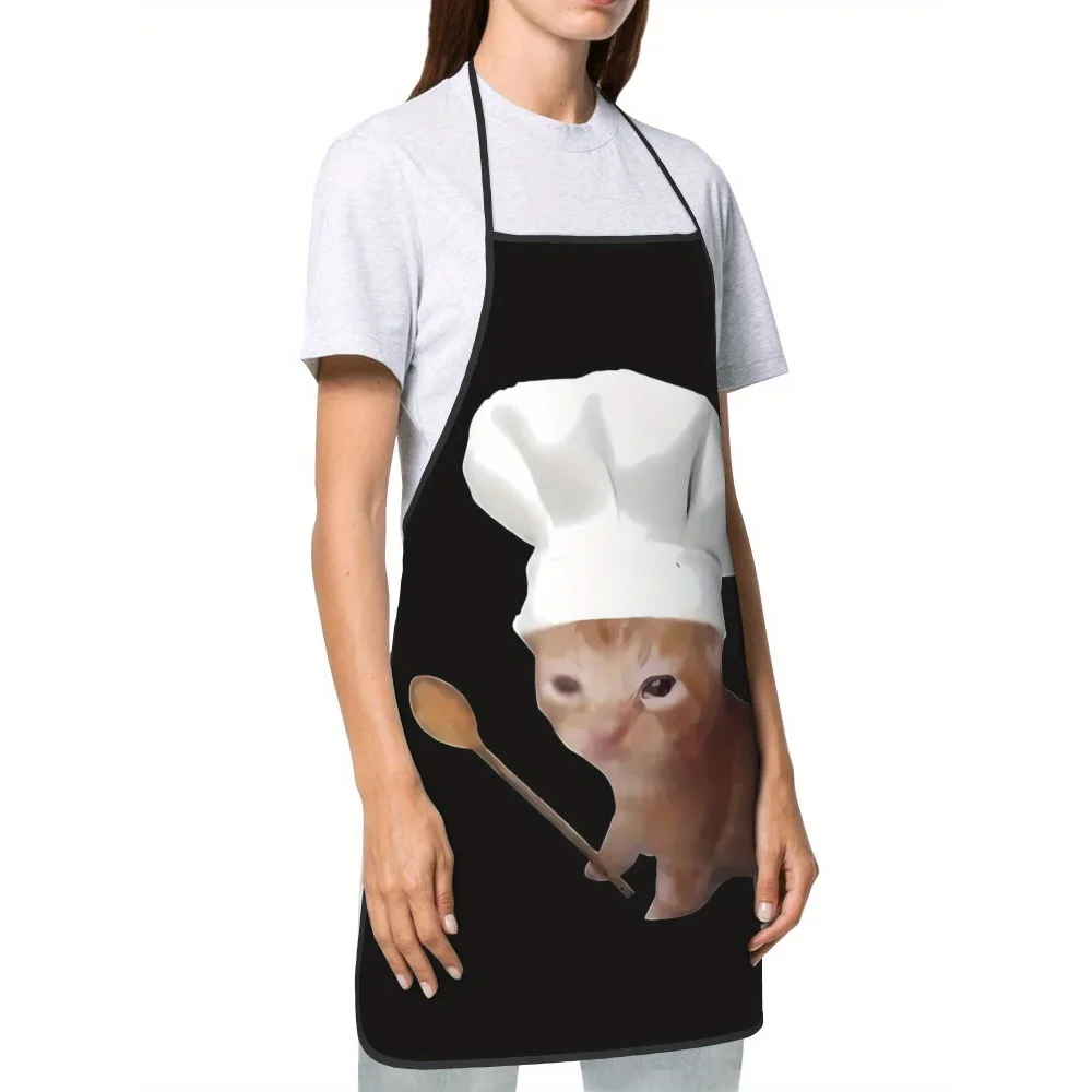 1pc Cute And Healing Theme Apron - Orange Cat Chef Cute And Healing Style (Orange Cat Chef Cooking Image, Combination of Cute An