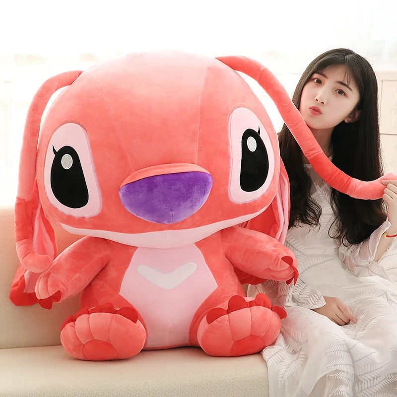 Genuine Disney Kawaii Large Stitch/Angie Plush Toy Cute Anime Peripheral Plush Stuffed Doll Christmas Gifts for Kids Girls