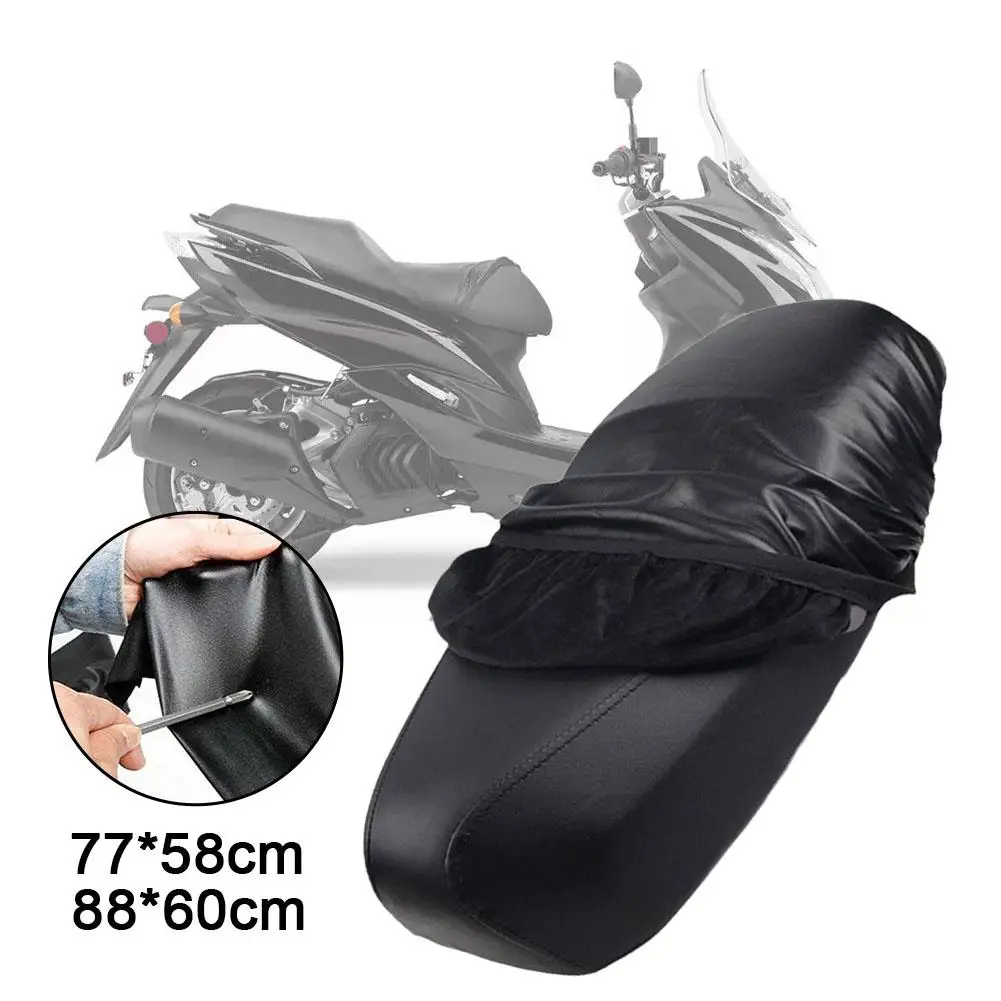 1pc Motorcycle Seat Cushion Cover Scooter Universal Seat Rainproof Cushion Cover Double-sided Waterproof Cover Rear Leather Y6Y9