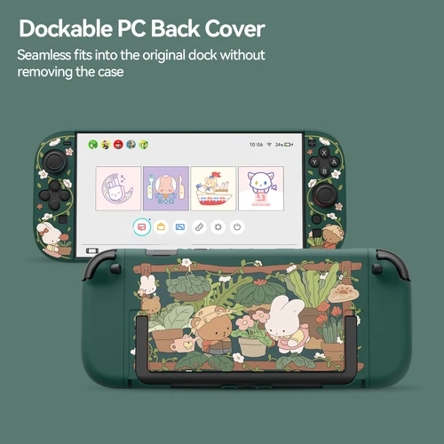 Imagen 2 del producto GeekShare Bunny Garden Carcasa protectora compatible con Switch 2, funda acoplable de dibujos animados Kawaii para Switch 2