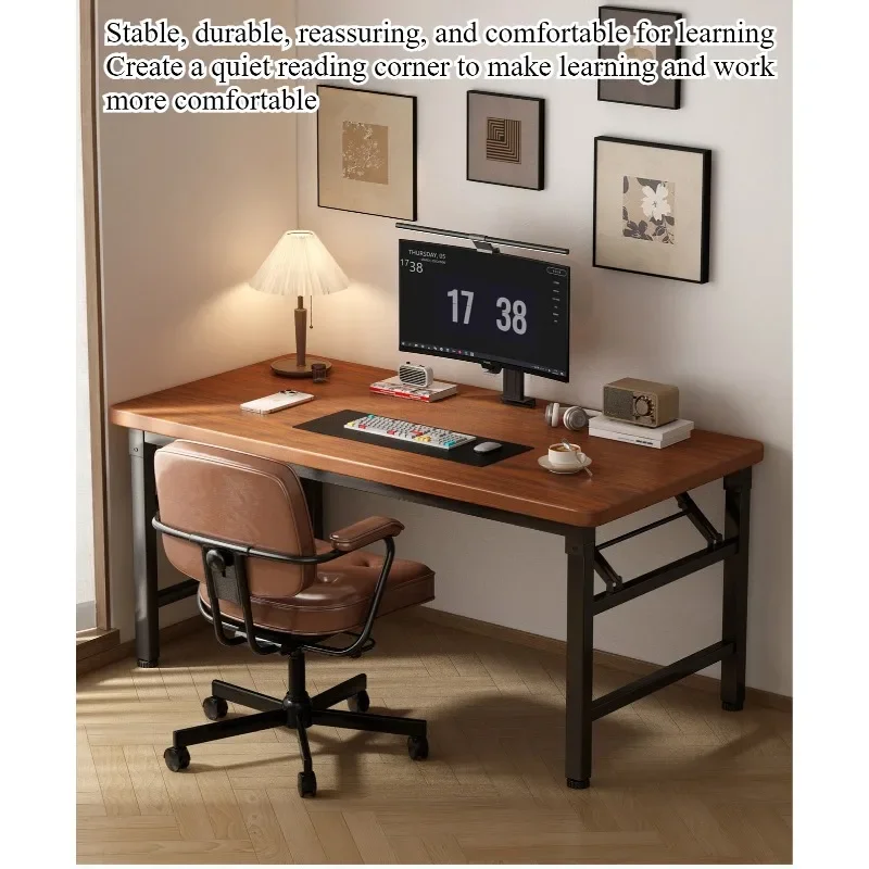 Foldable solid wood computer desk home desktop desk bedroom learning rectangular desk simple writing table