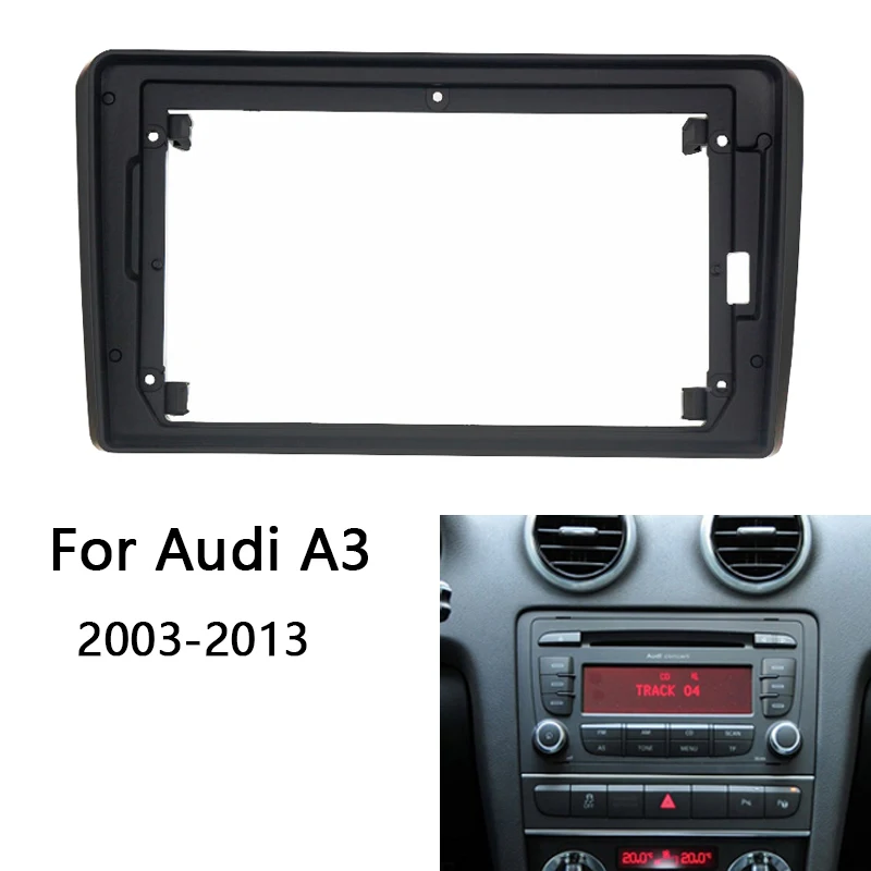 طقم إطارات راديو السيارة لأودي A3 2003 ~ 2013 ستيريو تلقائي تثبيت لوحة القيادة فآسيا تقليم الحافة غطاء